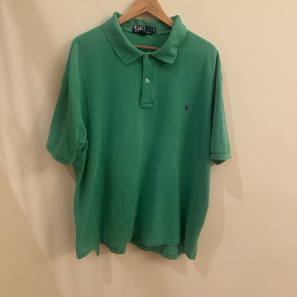 Polo Ralph Lauren Mens 3XB Big Green Purple Pony Golf Shirt Cotton Preppy Read - Picture 2 of 12